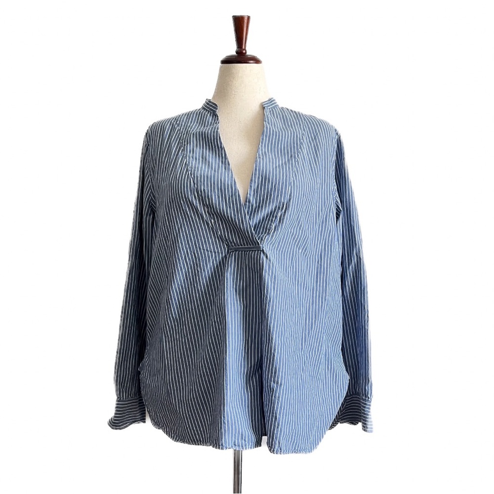 Striped V Neck Blouse
